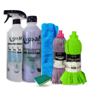 PACK 6 Limpieza ECOJIN A ELEGIR+DIFUSOR+2 FREGONAS A ELEGIR+BAYETA MICROFIBRA+ESTROPAJO CON ESPONJA